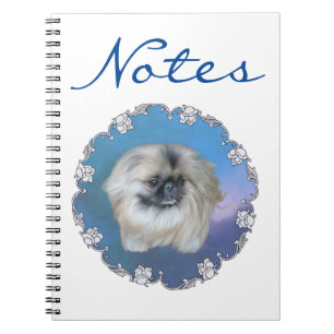 Caderno Espiral Lírio de Pequim em Azul