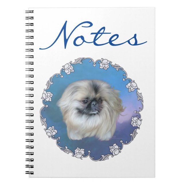 Caderno Espiral Lírio de Pequim em Azul (Frente)