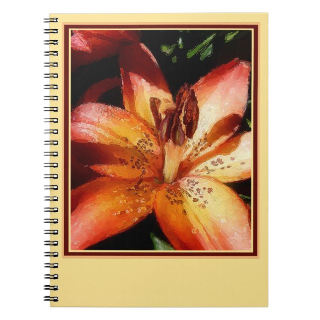 Caderno Espiral Lírio de tinta a óleo (Frente)