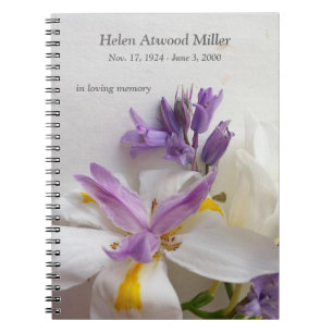 Caderno Espiral Lírio, freesias e flores do scilla
