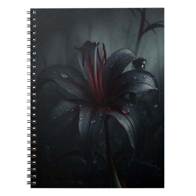 Caderno Espiral Lírio Preto Gótico (Frente)