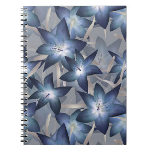Caderno Espiral Lírios azuis