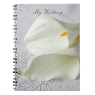 Caderno Espiral Lírios brancos no casamento da roupa