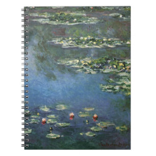 Caderno Espiral Lírios de Claude Monet, Flores Vintage