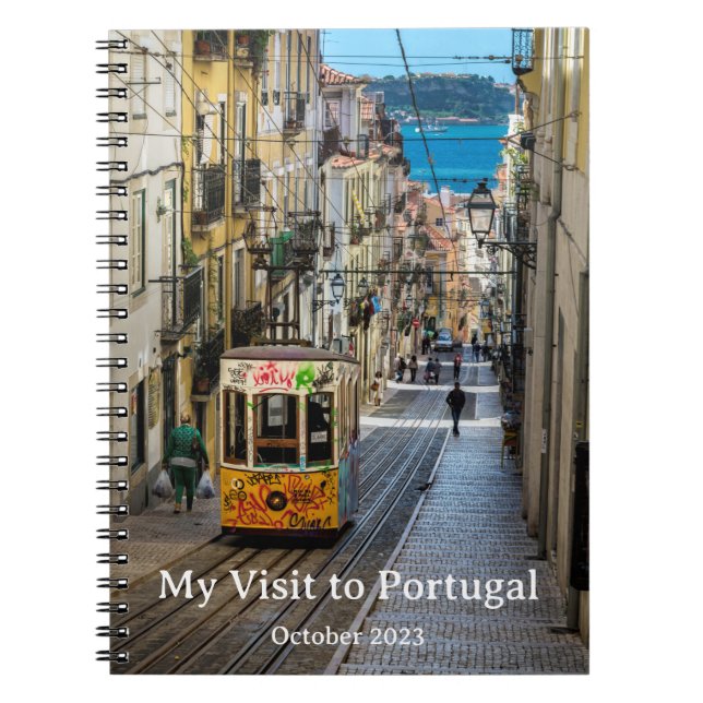 Caderno Espiral Lisboa Tram, minha visita a Portugal Texto Persona (Frente)