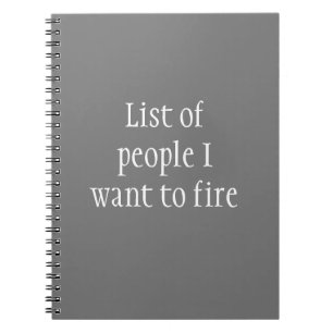 Caderno Espiral Lista de Pessoas que Eu Quero Demitir Piada de Tra