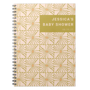 Caderno Espiral Lista de Presentes de Chá de Bebê Botânico Verde R