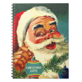 Caderno Espiral Listas de Natal de Papais noeis Rindo Antigas