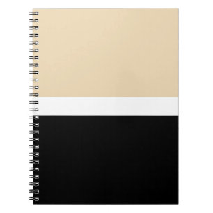 Caderno Espiral Listra Abstrata Bege Preta