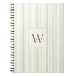 Caderno Espiral Listra Azul Empoeirada Neutra Inicial Fazenda Rúst