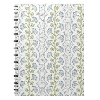 Caderno Espiral Listra de Cravos Subindo, Azul Suave