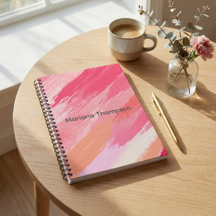 Caderno espiral listra diagonal cor pastel