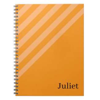 Caderno espiral listra laranja fofo