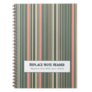 Caderno Espiral Listra Vertical Personalizada Verde Azul Rosa