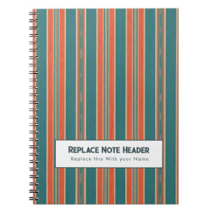 Caderno Espiral Listra Vertical Personalizada Verde Turquesa Ferru
