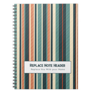 Caderno Espiral Listra Vertical Personalizada Verde Turquesa Ferru
