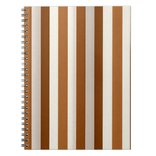 Caderno Espiral Listra Vertical Terracota Quente e Creme