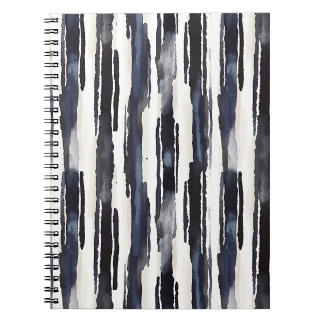 Caderno Espiral Listras Azuis e Brancas (Frente)