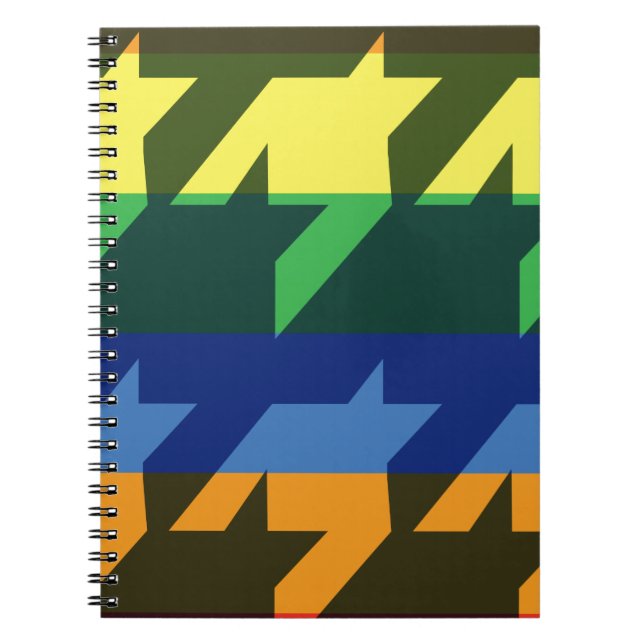 Caderno Espiral Listras brilhantes do arco-íris (Frente)