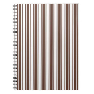 Caderno Espiral Listras castanho chocolate e brancas dos doces