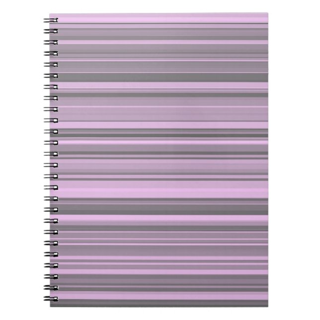 Caderno Espiral Listras Cinza Roxo (Frente)