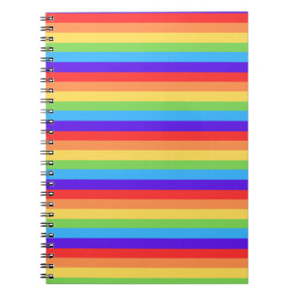 Caderno Espiral Listras Cor de Arco-íris Intensas