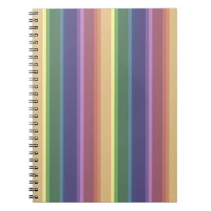 Caderno Espiral Listras de arco-íris sem som