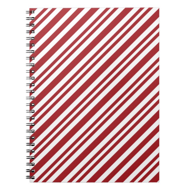Caderno Espiral Listras de Bastão de Natal (Frente)