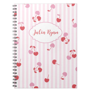 Caderno Espiral Listras de Cereja