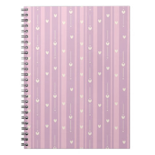 Caderno Espiral Listras de Coração Corado Padrão