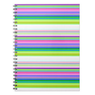 Caderno Espiral Listras de neon coloridas quentes