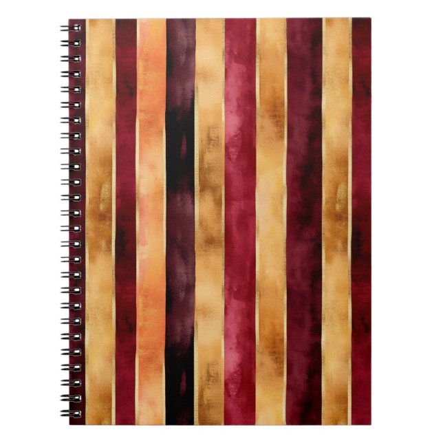 Caderno Espiral Listras de Pêssego Dourado Borgonha   (Frente)