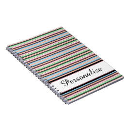 Caderno Espiral Listras de serape pastel personalizadas