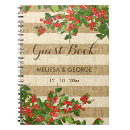 Caderno Espiral Listras de serapilheira e azevinho de Yaupon do