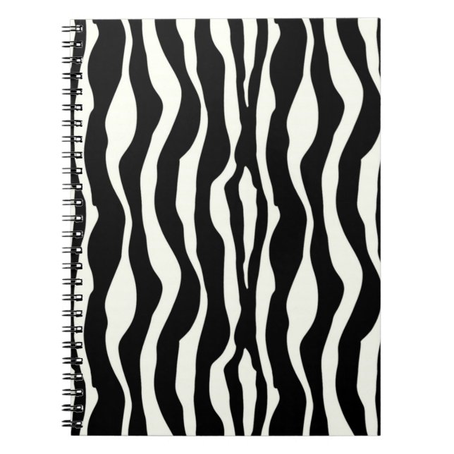 Caderno Espiral Listras de zebra - Preto e Branco (Frente)