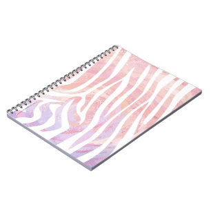 Caderno Espiral Listras de Zebra Rosa e Branco
