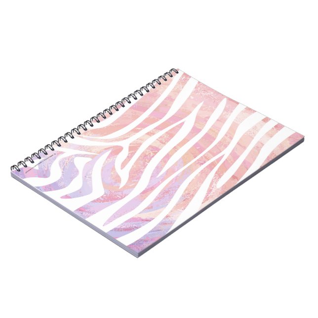 Caderno Espiral Listras de Zebra Rosa e Branco (Left Side)