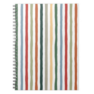 Caderno Espiral Listras desenhadas à mão em cores inspiradas no ar