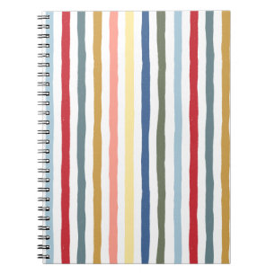 Caderno Espiral Listras desenhadas à mão em cores modernas de mead