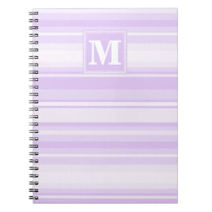 Caderno Espiral Listras do lilac do monograma