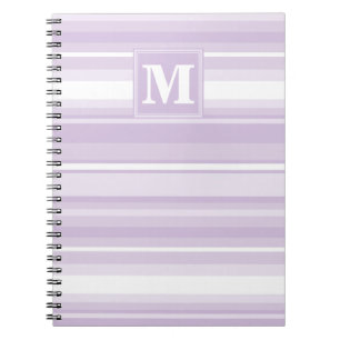 Caderno Espiral Listras do roxo do cardo do monograma