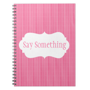 Caderno Espiral Listras do sorvete com monograma