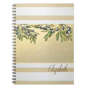 Caderno Espiral Listras Douradas Modernas, Ramos de Oliveira