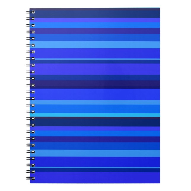 Caderno Espiral Listras horizontais azuis (Frente)