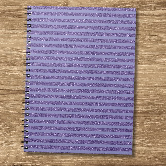 Caderno Espiral Listras Horizontais com Brilho em Ameixa Intensa (Criador carregado)