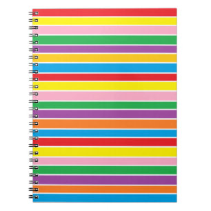 Caderno Espiral Listras Horizontais de Arco-íris
