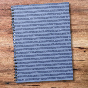 Caderno Espiral Listras Horizontais de Brilho Índigo Escuro