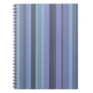 Caderno Espiral Listras horizontais de cinza azul