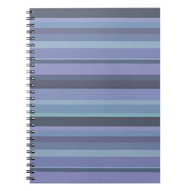 Caderno Espiral Listras horizontais de cinza azul (Frente)