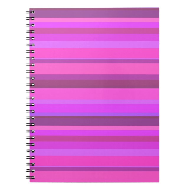 Caderno Espiral Listras horizontais rosa (Frente)